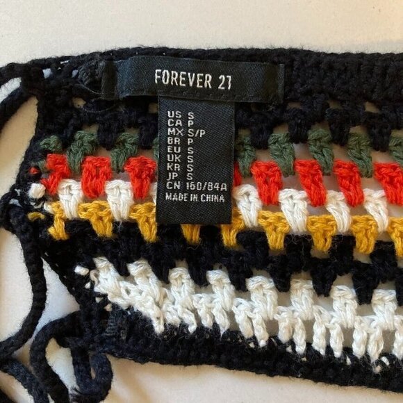 🔥 3/$15 🔥 Cropped Crochet Chevron Halter Top Festival Beachy Boho S - Picture 7 of 7